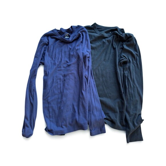 A New Day Long Sleeve TShirts Womens Medium Black Blue Basic Layering lot of 2 - Picture 2 of 10